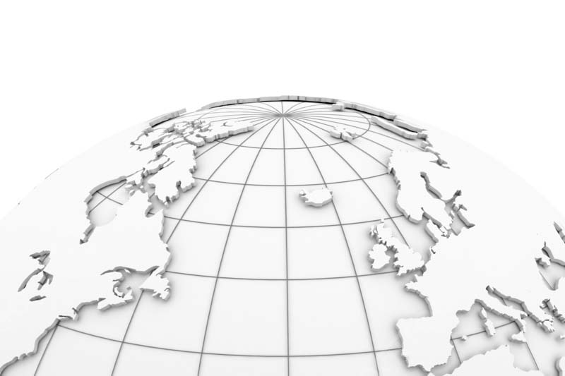 Globe representing a global localization market